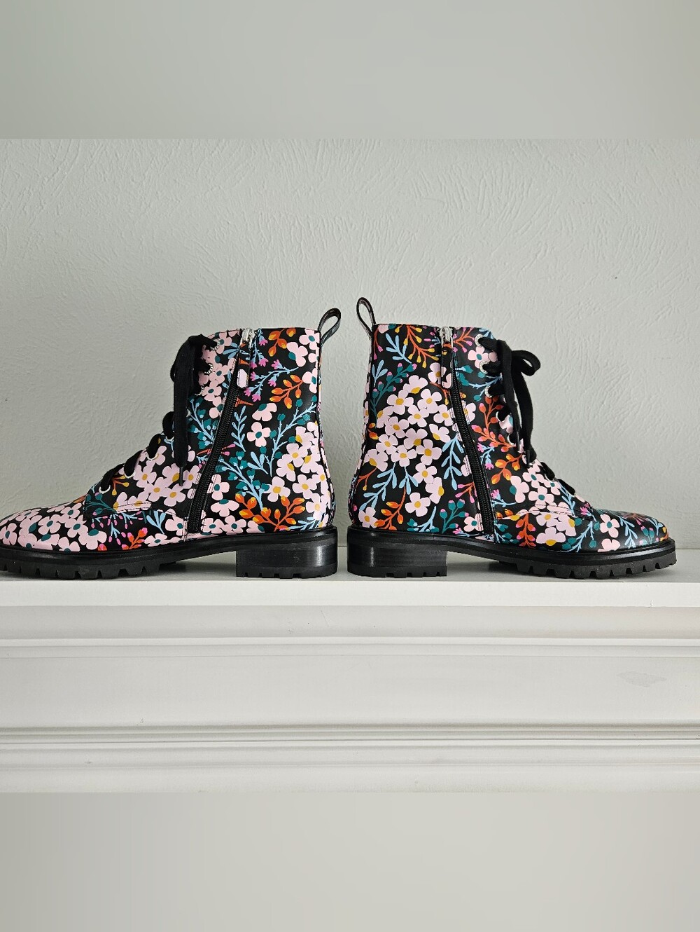 NWOT Kate Spade New York Jemma Floral Lace Up Combat Boots/Booties - Picture 5 of 9